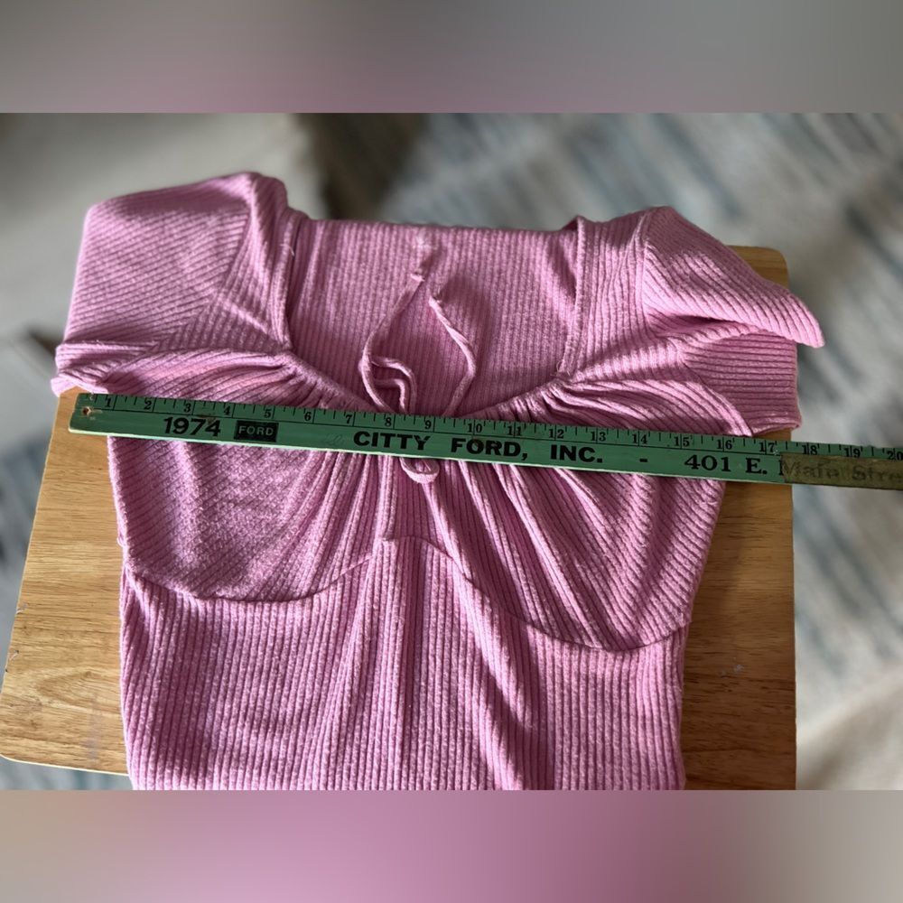 Y2K Vintage 90s Hollister Lilac Ribbed Long Sleeve Large - Picture 3 of 5